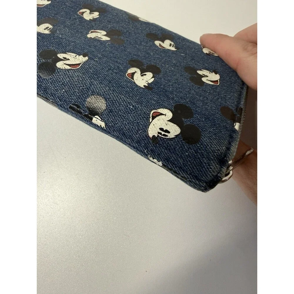 Disney Parks Mickey Mouse Denim AOP Loungefly Purse Wallet